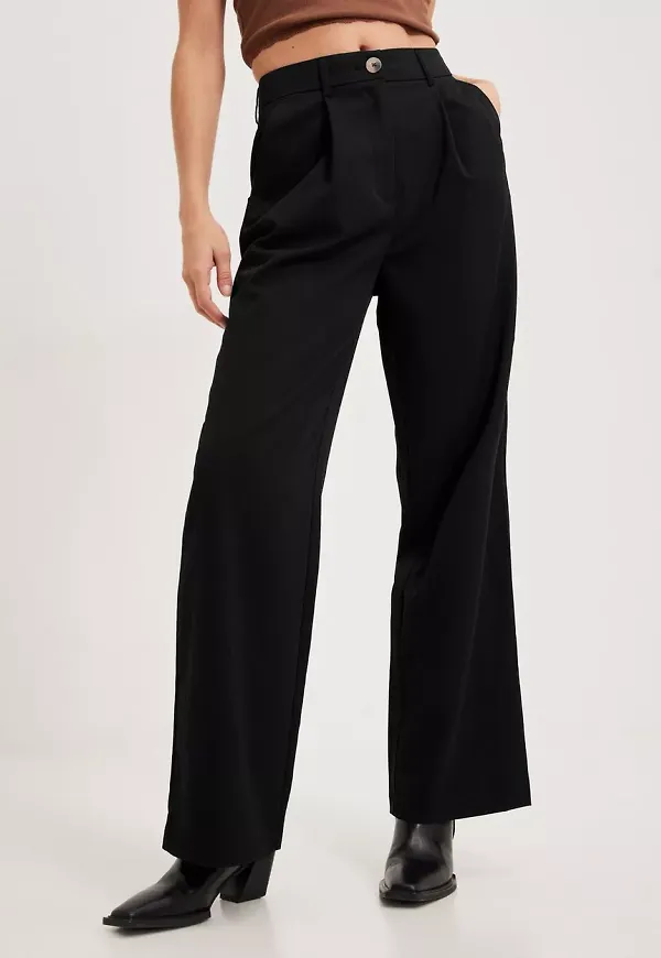 Pieces - Kostymbyxor - Black - Pcthelma Hw Pants Noos - Byxor - suit Trousers