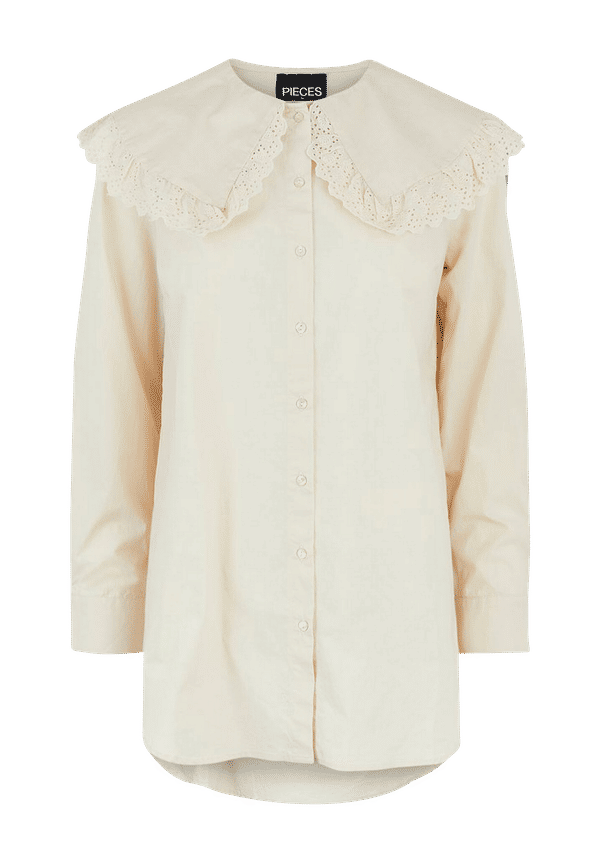 pieces - Långskjorta pcBibi LS Shirt - Brun - 34