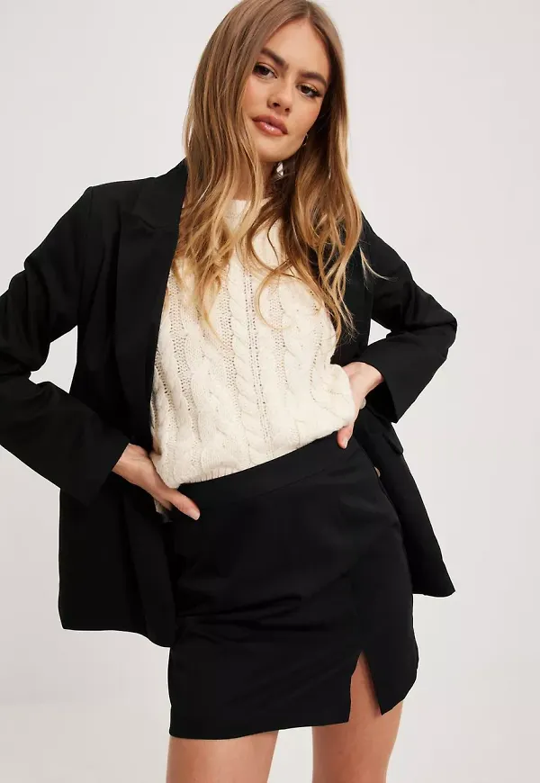 Pieces - Minikjolar - Black - Pcthelma Hw Skirt Noos - Kjolar - miniskirts