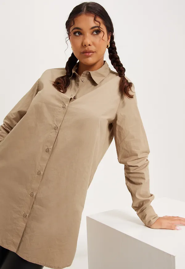 Pieces - Skjortor - Silver Mink - Pcjiva Ls Shirt Noos Bc - Blusar & Skjortor - shirts