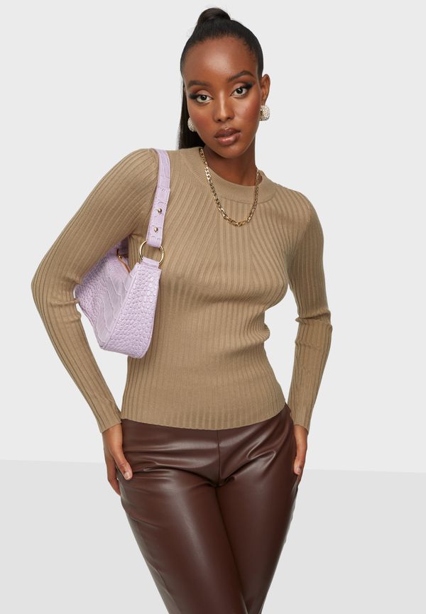 Pieces - Stickade tröjor - Silver Mink - Pccrista Ls O-Neck Knit Noos Bc - Tröjor - Knitted sweaters