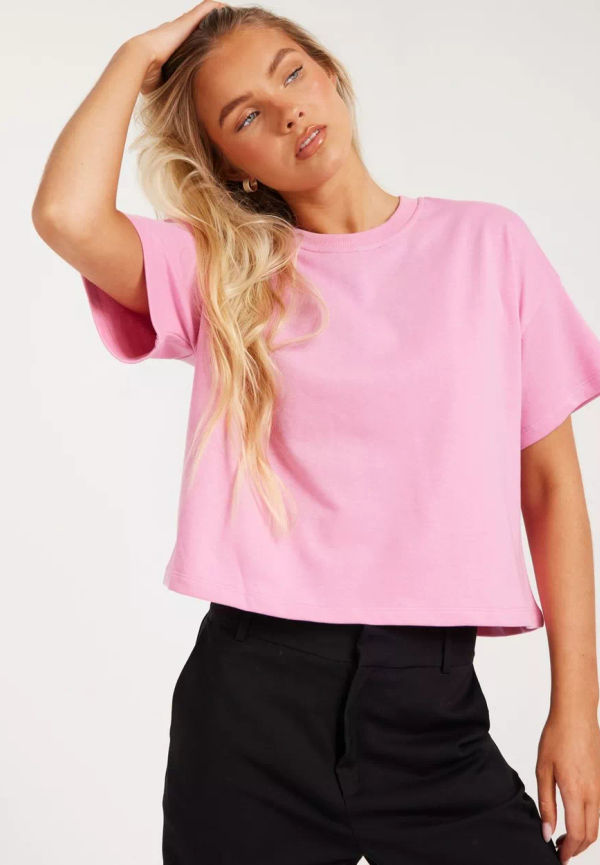 Pieces - T-shirts - Begonia Pink - Pcchilli Summer 2/4 Loose Sweat Noo - Toppar & T-shirts - T-shirts