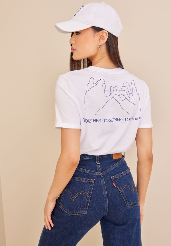 Pieces - T-shirts - Bright White Together - Mazarine Blue - Pctogether Ss Tee Bc - Toppar - T-shirts
