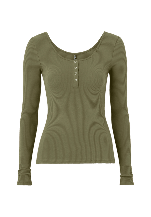 pieces - Topp pcKitte LS Top - Grön