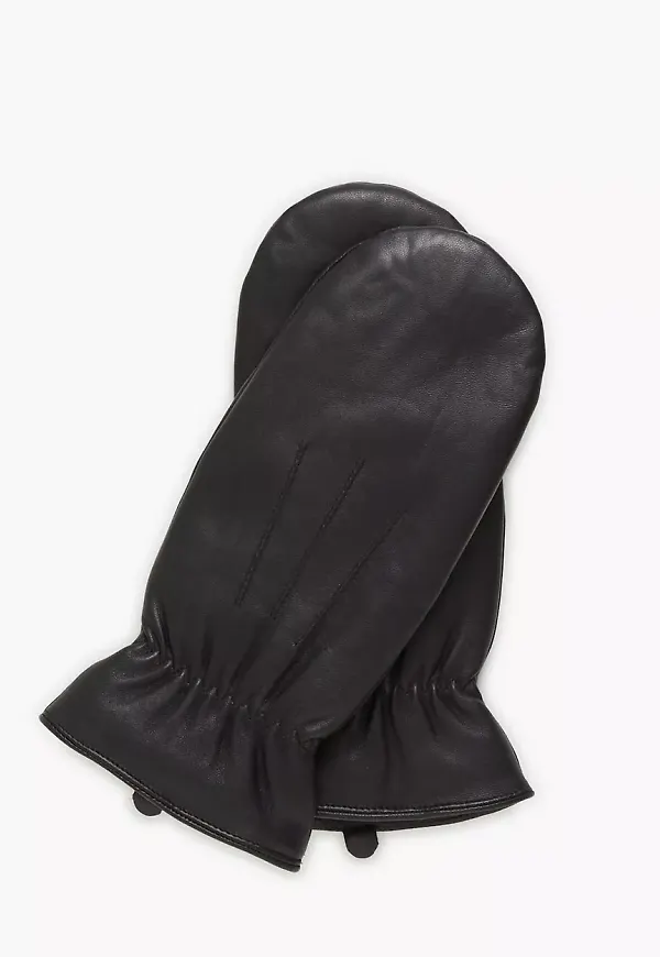 Pieces - Tumvantar - Svart - Pcnellie Leather Mittens Noos - Handskar & Vantar