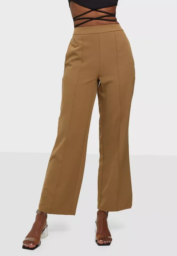 Pieces - Vida byxor - Otter Cp - Pcbossy Hw Wide Pants Noos - Byxor