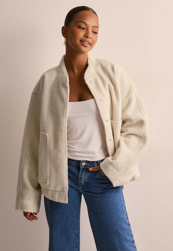 Pieces - Beige - Pcjenny Ls Loose Bomber Mm