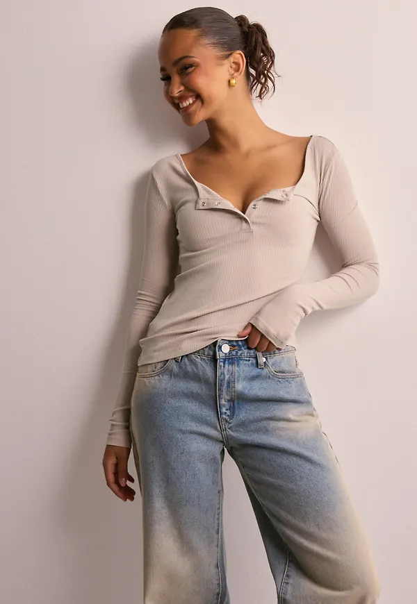 Pieces - Beige - Pckitte Ls Top Noos Bc