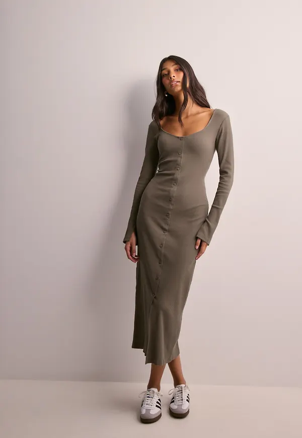 Pieces - Beige - Pckuja Ls Long Dress