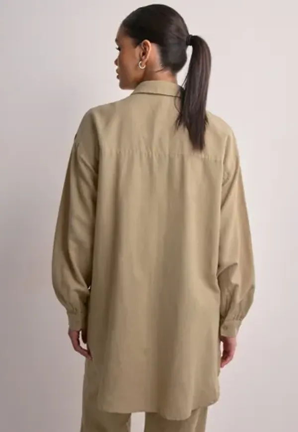 Pieces - Beige - Pcmilano Ls Loose Shirt