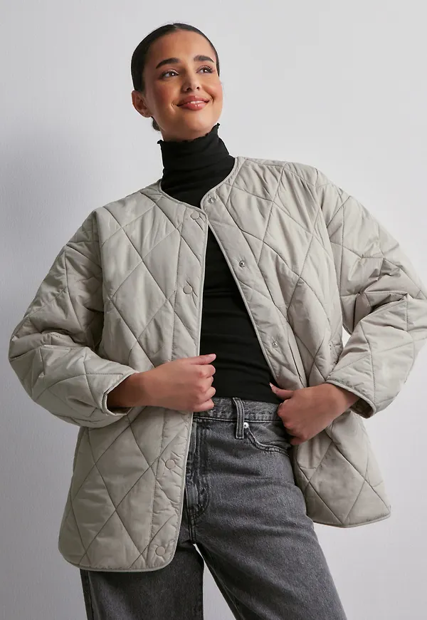 Pieces - Beige - Pcstella Quilted Jacket Noos Bc