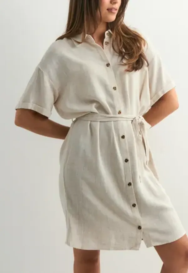 Pieces - Beige - Pcvinsty Ss Shirt Dress