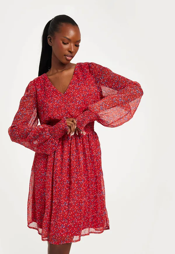 Pieces - Blommig - Pcmynte Ls Dress Bc