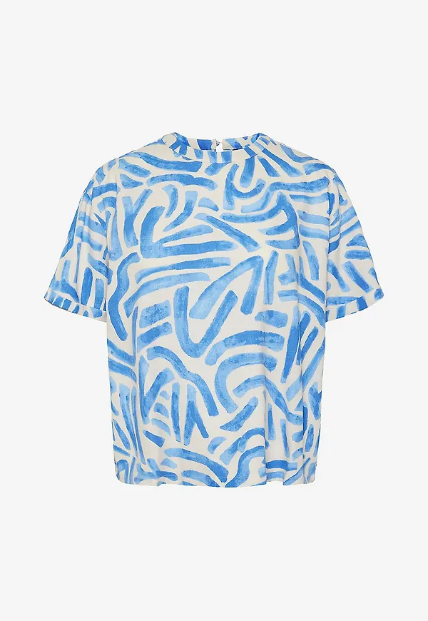 pieces - Blus pcArlem SS Tee Top - Blå