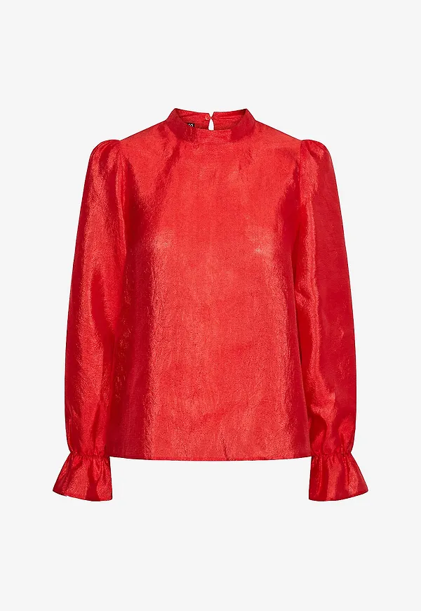 pieces - Blus pcMia LS Loos Top - Röd