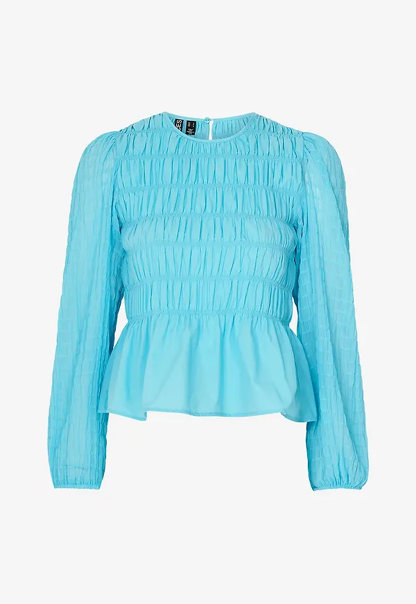 pieces - Blus pcNilla LS Top - Blå