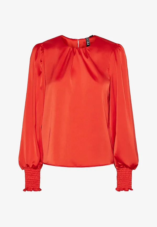 pieces - Blus pcNorella LS Top - Röd