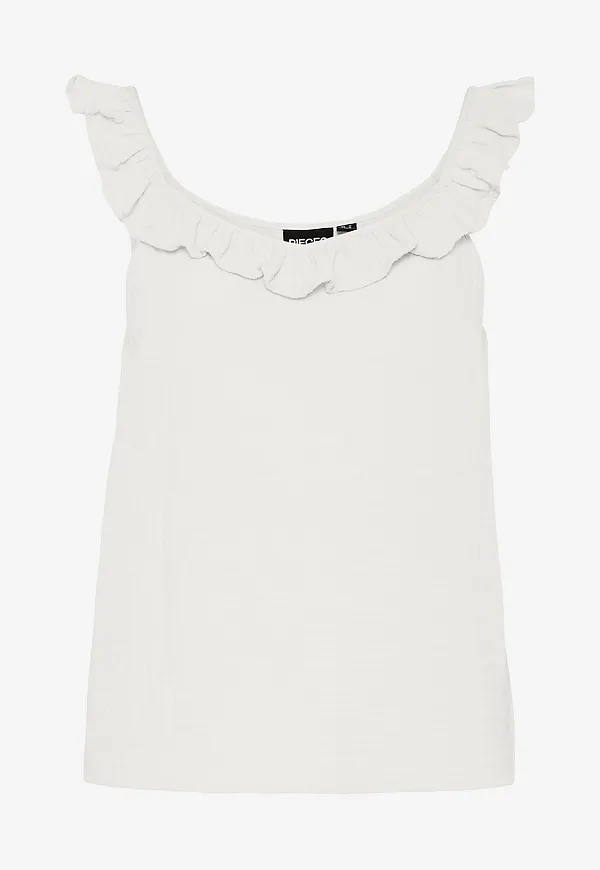 pieces - Blus pcSastina SL Top Wvn - Vit