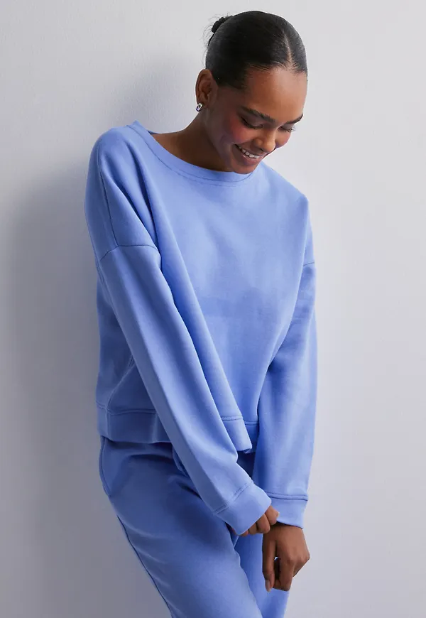 Pieces - Blå - Pcchilli Ls Sweat Noos Bc