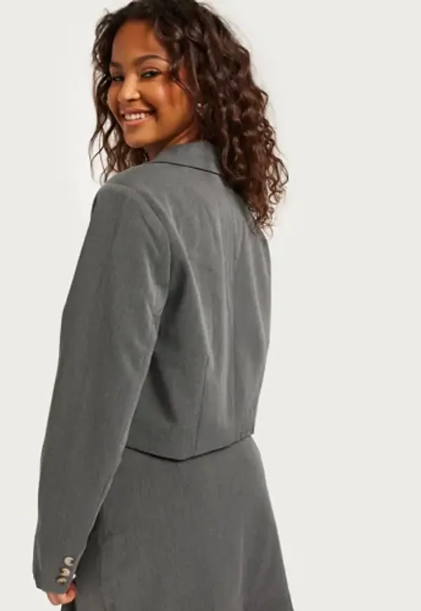 Pieces - Grå - Pcjeremy Cropped Blazer