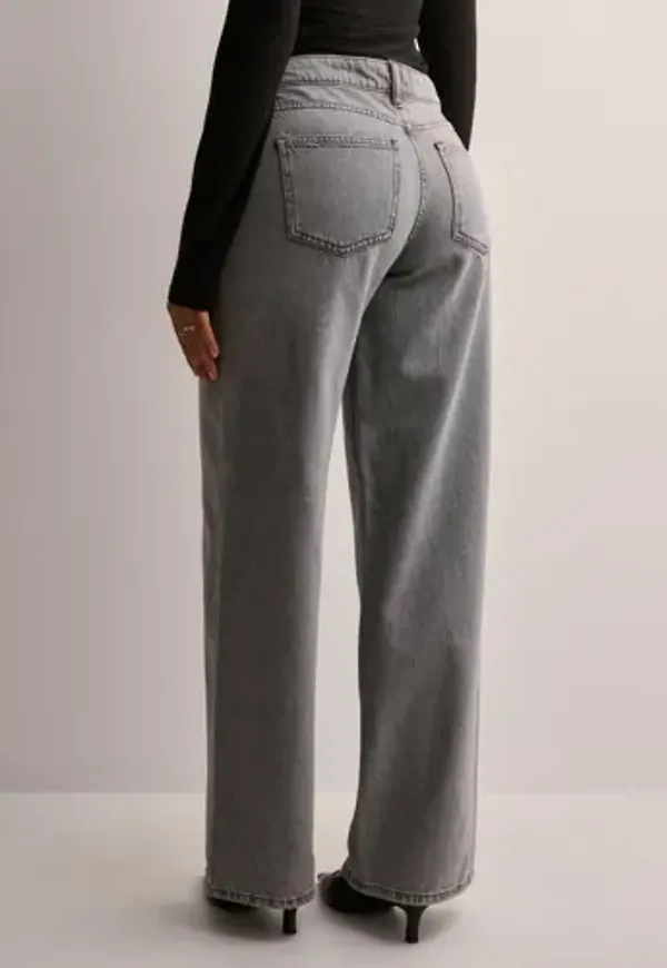 Pieces - Grå - Pcnoelle Lw Wide Jeans