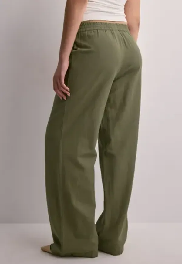 Pieces - Grön - Pcmilano Hw Wide Pant