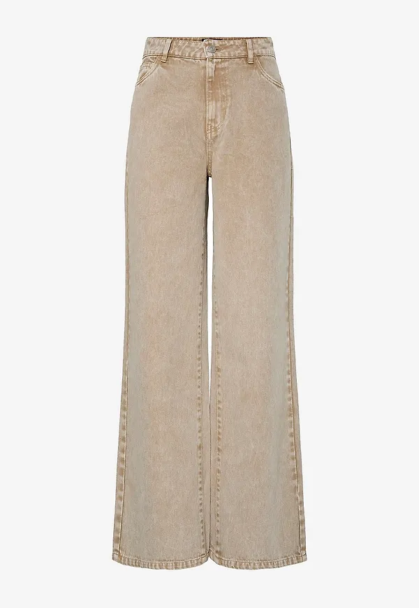 pieces - Jeans pcFay MW Wide - Beige