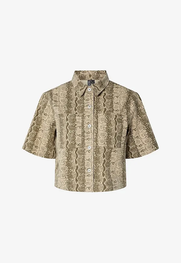 pieces - Jeansskjorta pcSalume SS - Beige