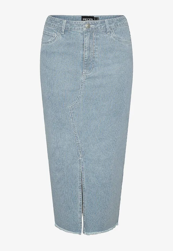 pieces - Kjol pcBillo HW Midi Skirt - Blå