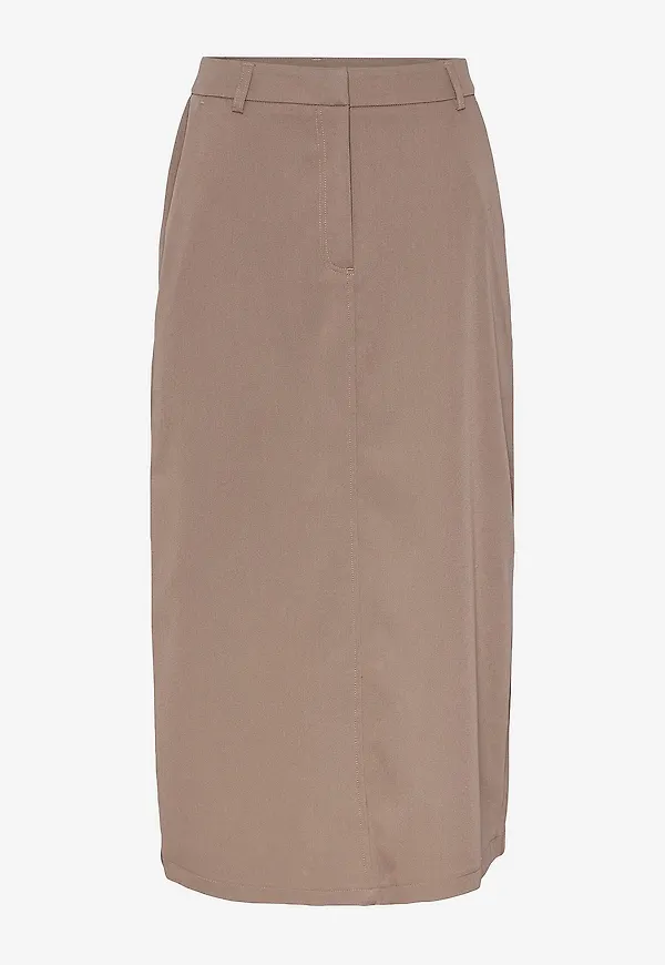 pieces - Kjol pcMaya HW Midi Skirt - Brun