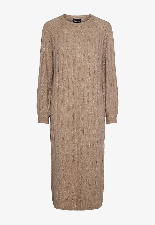 pieces - Klänning pcMaggy LS Knit Dress - Brun