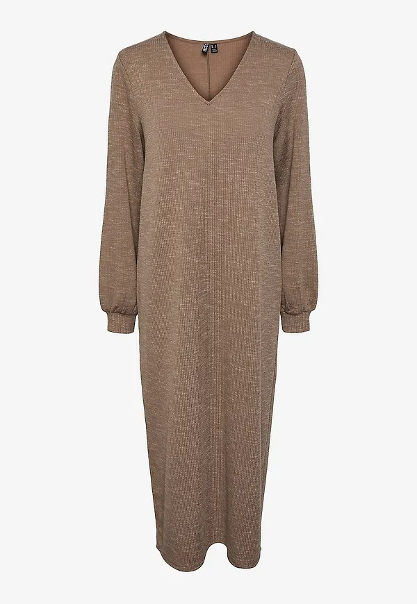 pieces - Klänning pcmaryanne LS Midi Dress - Brun
