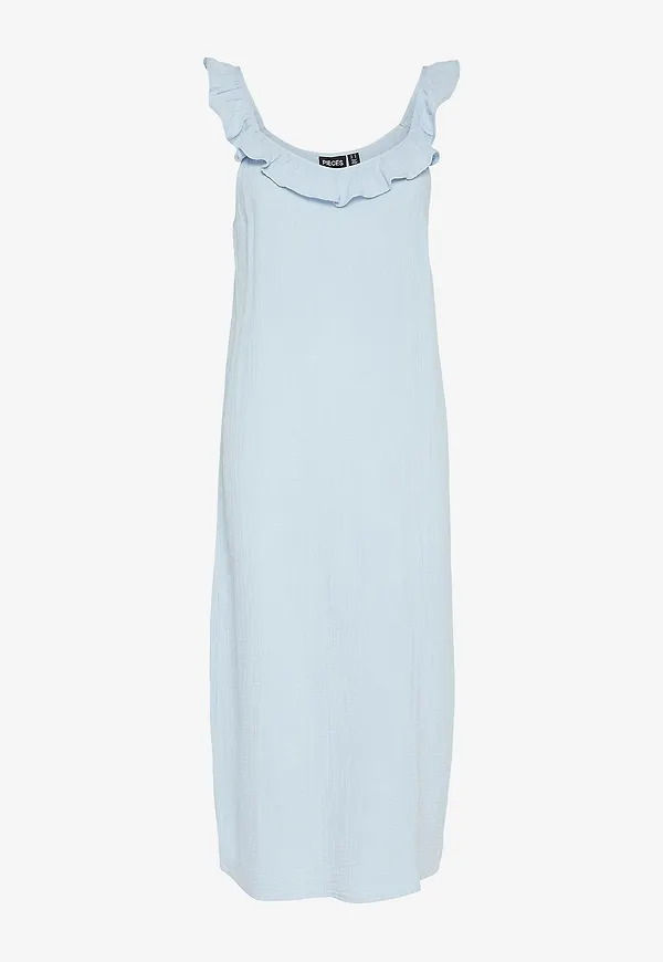 pieces - Klänning pcSastina SL Midi Dress Wvn BC - Blå