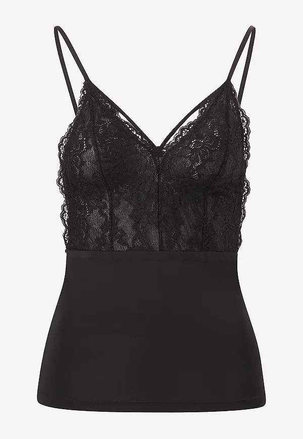 pieces - Linne pcNichelle Strap Top - Svart