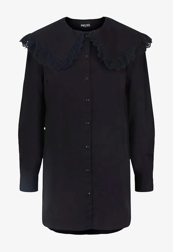 pieces - Långskjorta pcBibi LS Shirt - Svart