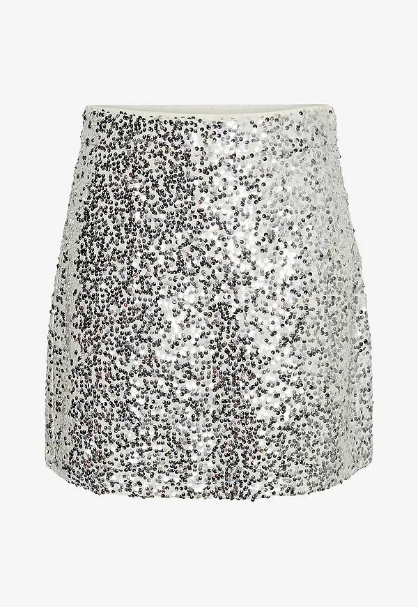 pieces - Paljettkjol pcBosy Sequins HW Skirt - Beige