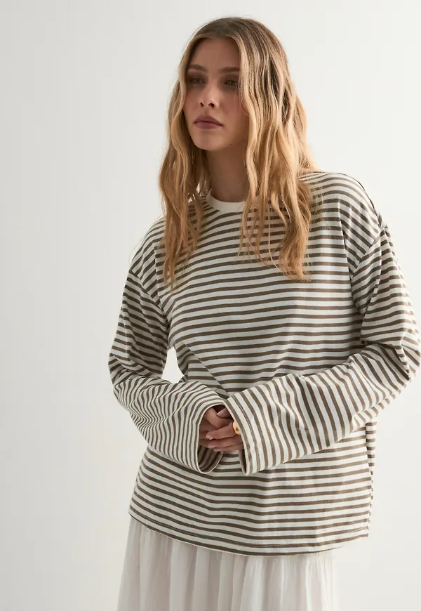 Pieces - Rutigt/Randigt - Pcsadie Ls Top Noos