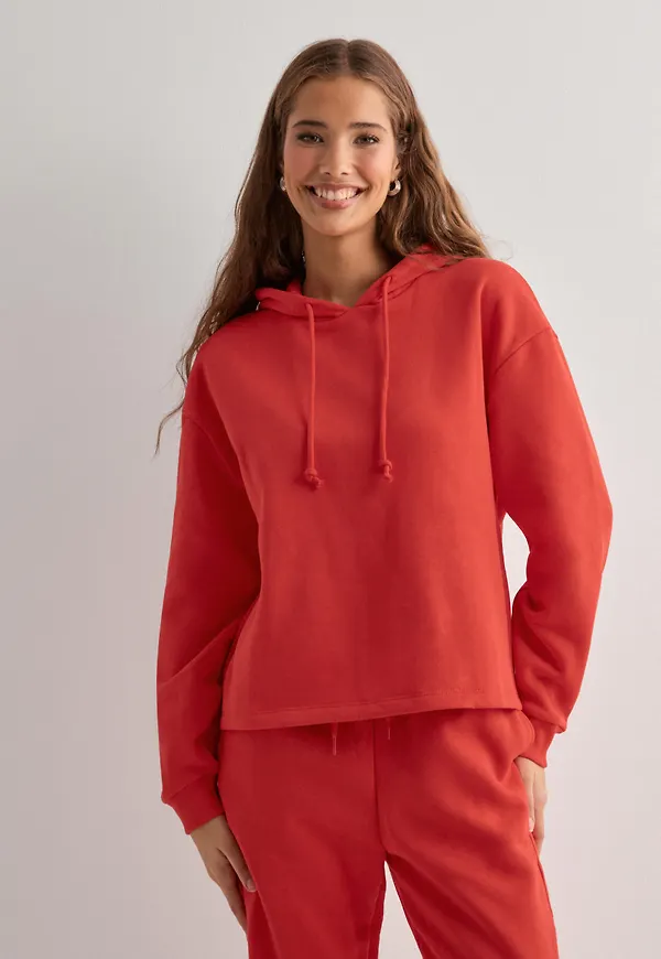 Pieces - Röd - Pcchilli Ls Hoodie Noos Bc