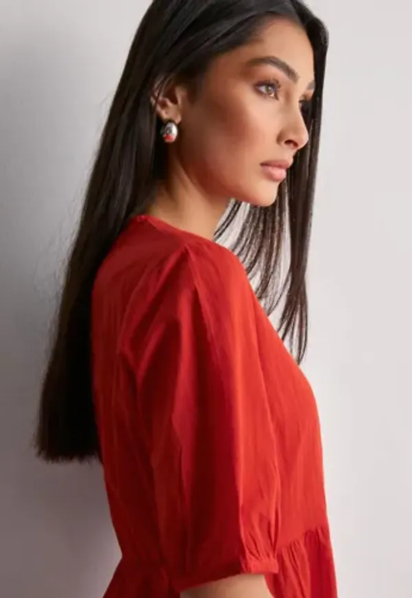 Pieces - Röd - Pcmanon 2/4 Midi Dress