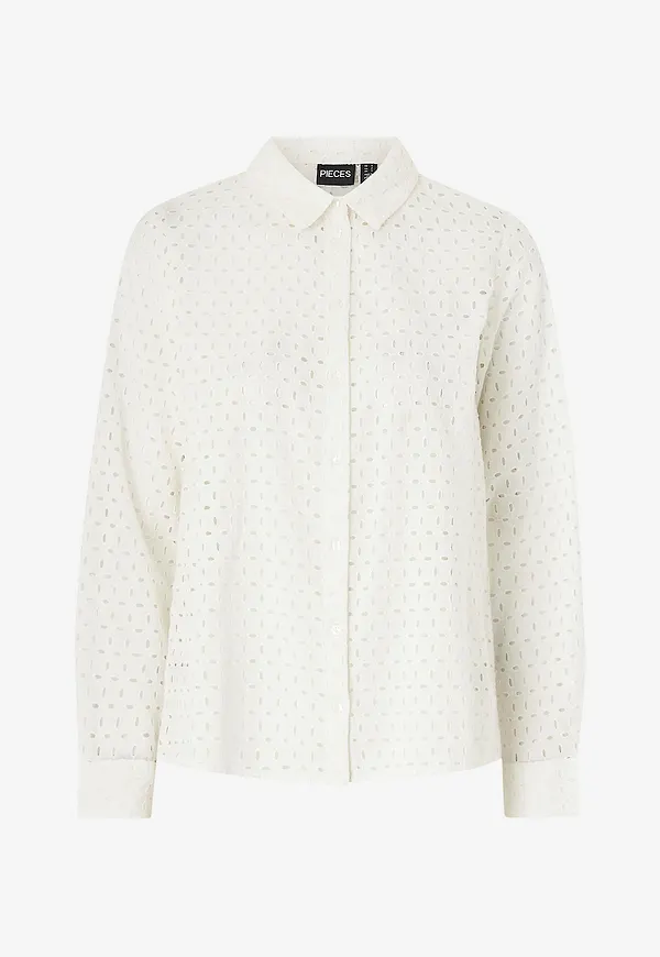 pieces - Skjorta pcAnnika LS Shirt - Vit