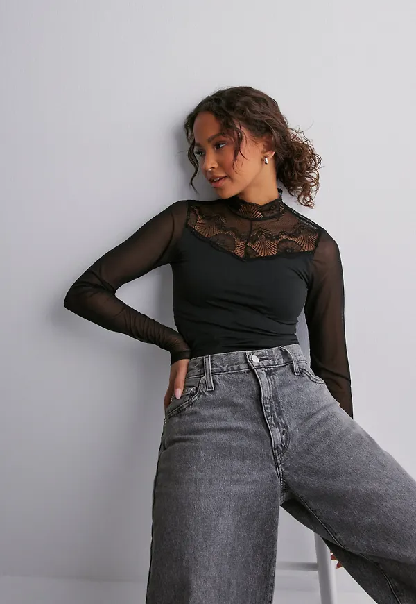 Pieces - Svart - Pcnaya Ls Top