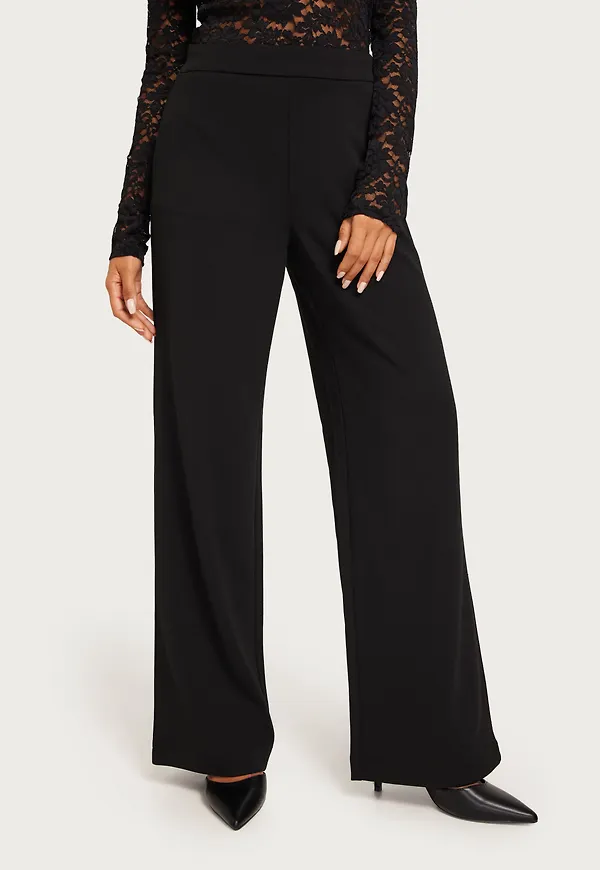 Pieces - Svart - Pcnula Hw Wide Pants Noos
