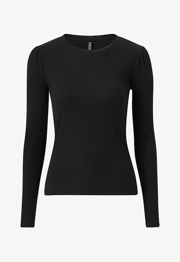 pieces - Topp pcRuka LS Puff Top - Svart