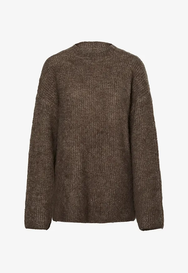 pieces - Tröja pcMala LS Highneck Knit - Brun