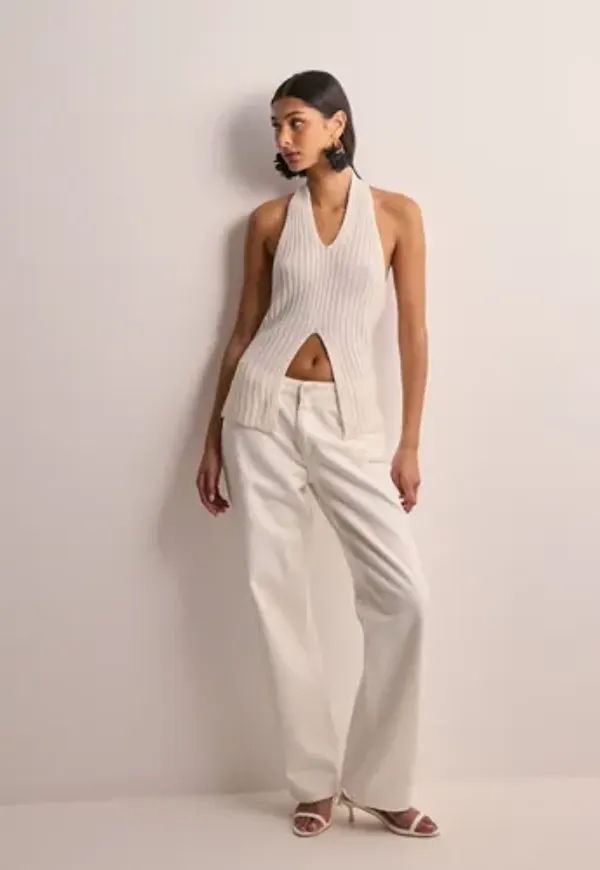 Pieces - Vit - Pcalexis Halterneck Top D2D