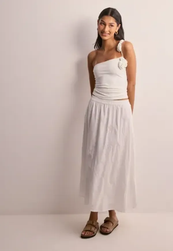 Pieces - Vit - Pckilli Hw Long Skirt