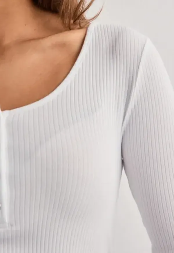 Pieces - Vit - Pckitte Ls Top Noos Bc