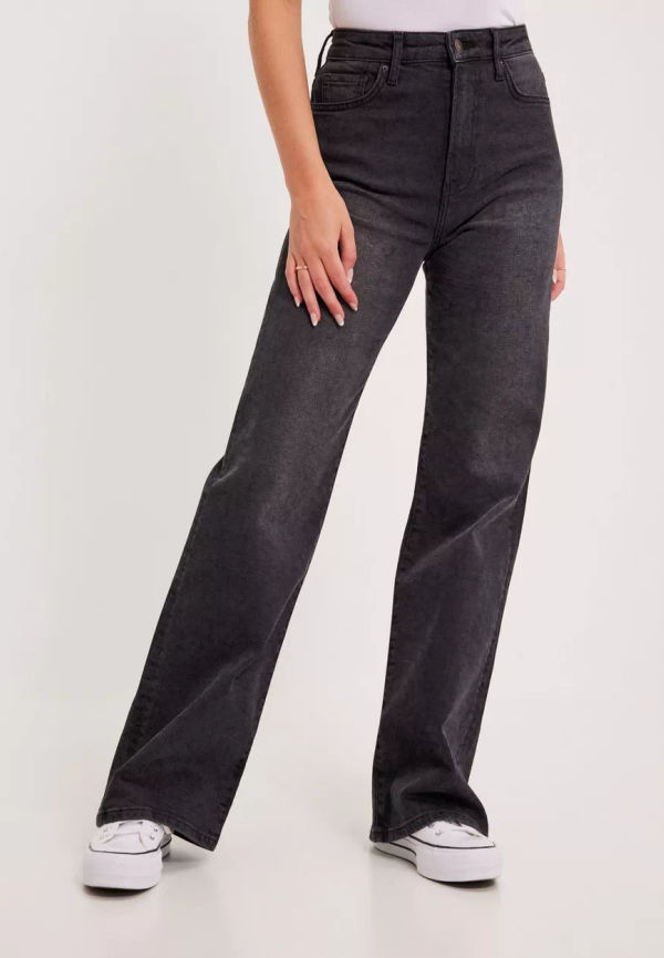 Pieces - Wide leg jeans - Black Denim - Pcflikka Ultra Hw Wide Jns Blc Bc - Jeans