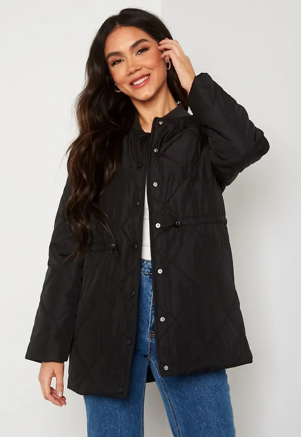 Pieces Bee Spring Quilted Jacket Black S