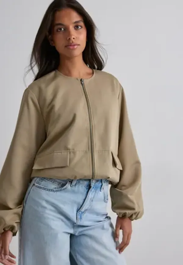 Pieces - Beige - Pcberit Balloon Bomber Jacket